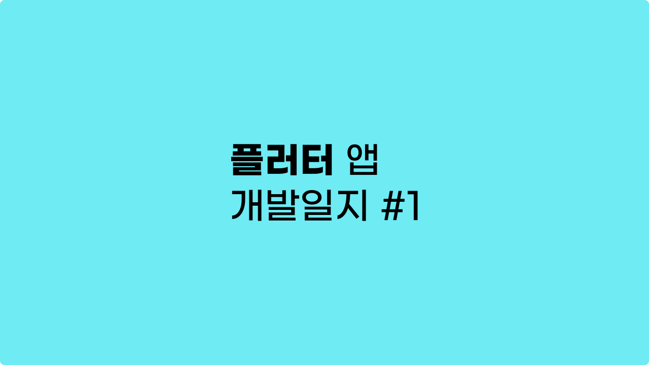 플러터 앱 개발일지 #1